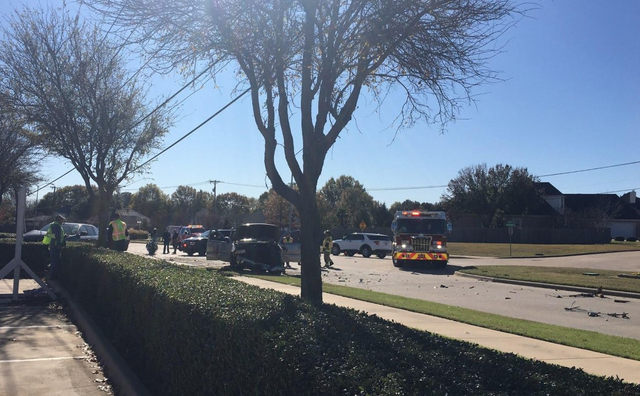 Stolen vehicle wreck in Mansfield