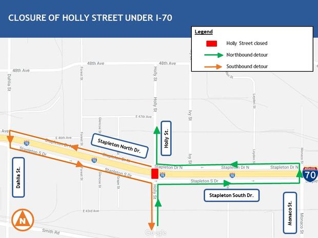 I-70 holly street closure (CDOT) 