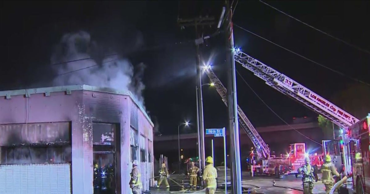 Fire Guts Commercial Building In South LA - CBS Los Angeles