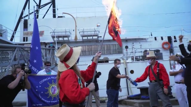 Key West Hurricane Flags Burned