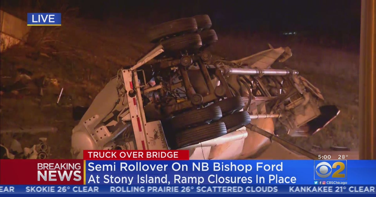 Semi-Truck Rollover On Bishop Ford Freeway At Stony Island Causes Ramp ...