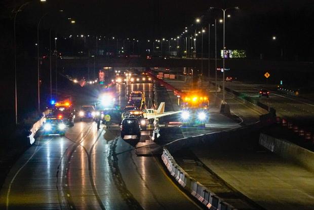 Plane Crash Lands On I-35W 
