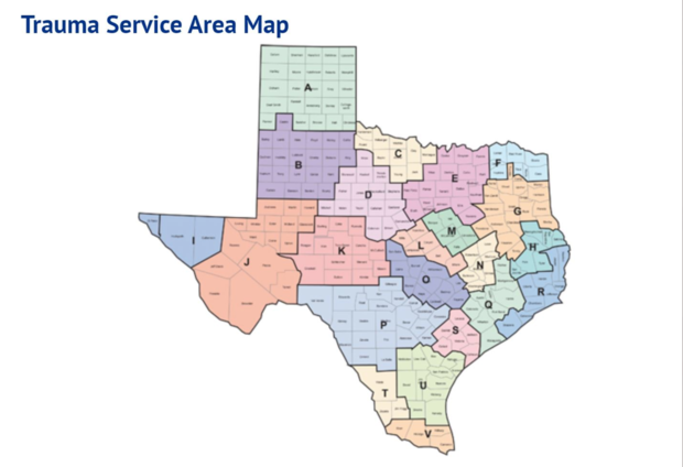 Trauma Service Area Map 