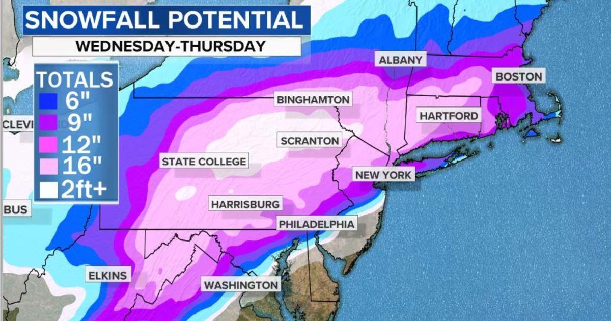 Winter Storm Map 2020 Major Snow Storm Bears Down On The Northeast, With Blizzard Conditions  Likely - Cbs News