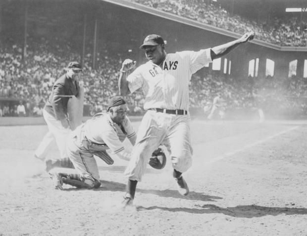 Josh Gibson Being Tagged Out at Home Plate 