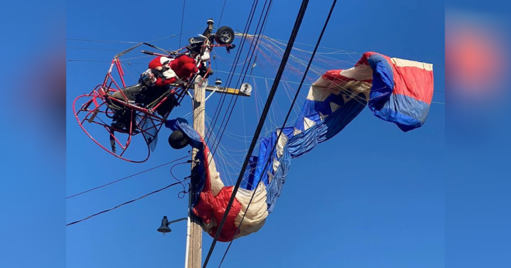 VIDEO: Paragliding Santa Rescued After Crashing Into Power Lines - CBS ...