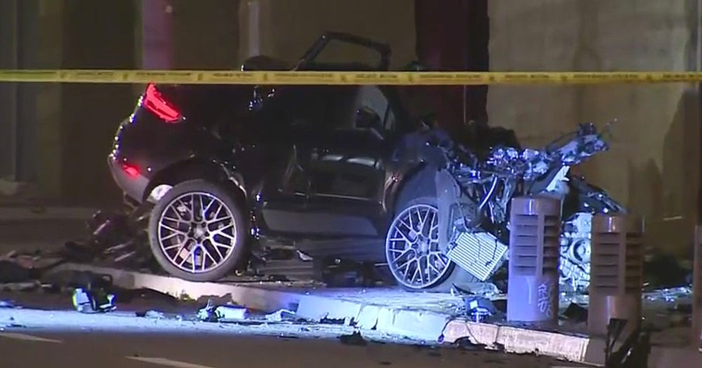 Man Killed In Downtown LA Crash That Left Porsche Unrecognizable - CBS
