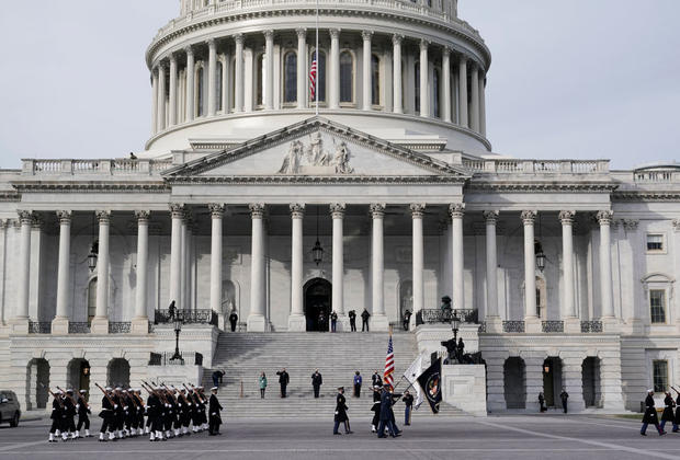 Presidential Inauguration Rehearsal Held At US Capitol Building 