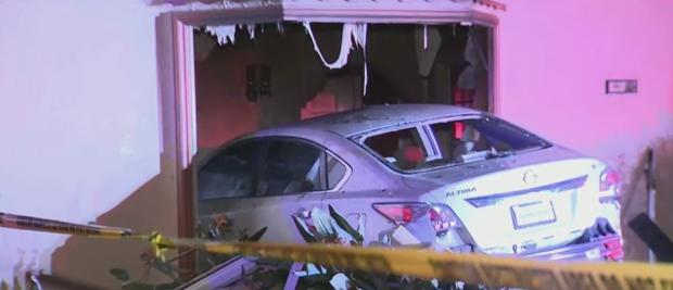 CHP Pursuit Comes To Crashing End When Car Slams Into Home In Bell 