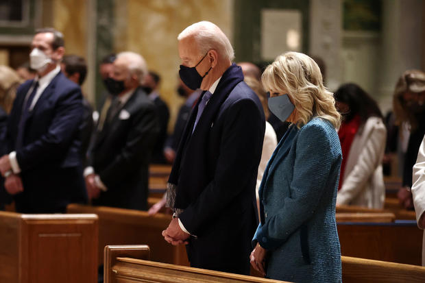 Joe Biden at church before inauguration 