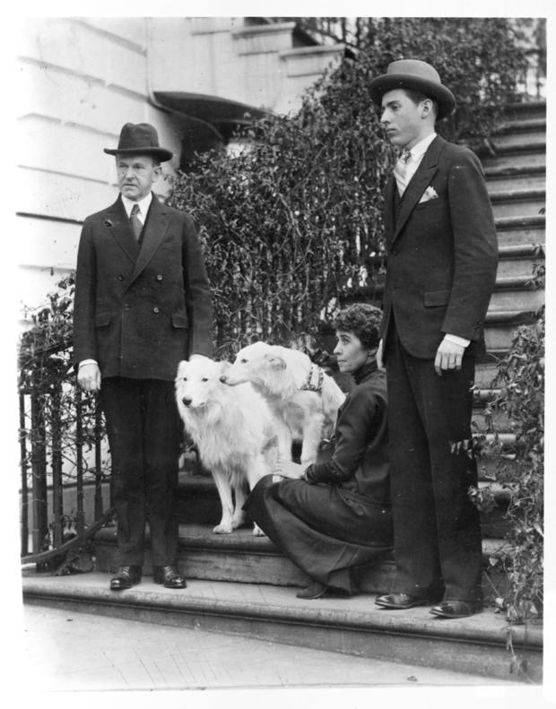 Coolidge Family at White House with Collies 