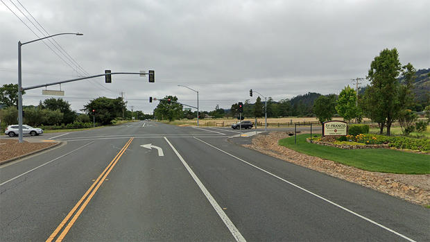 Highway 12 approaching Pythian Way in Santa Rosa 
