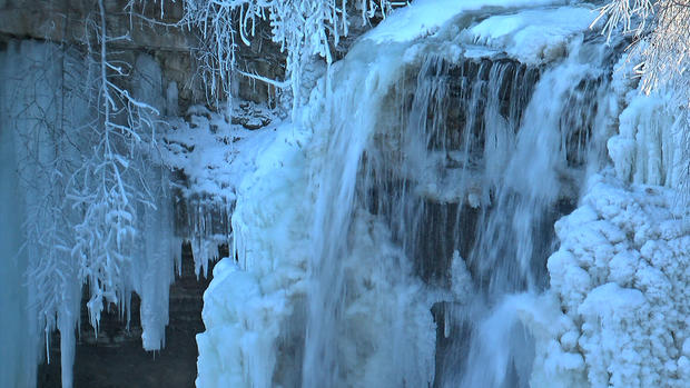 Frozen Waterfall Minnehaha Falls 