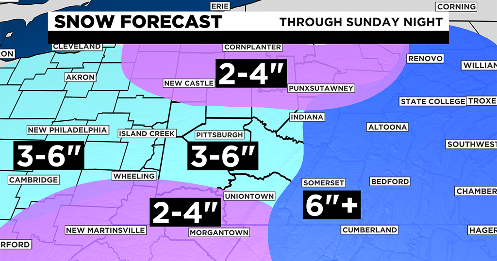 Winter Weather: 3-6" Of Prolonged Snowfall Expected For Pittsburgh Area ...