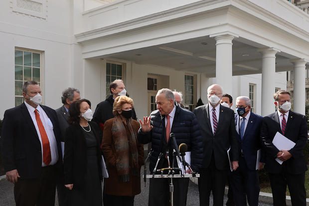 President Biden And VP Harris Meet With Democratic Senators To Discuss The American Rescue Plan 