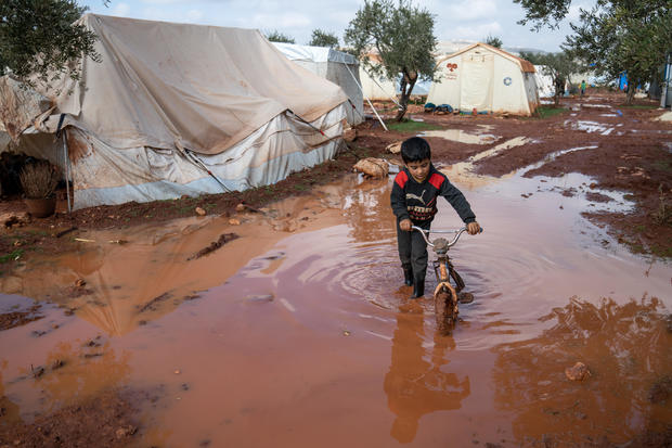 Heavy Rainstorm Flood Syrian Refugee Camps In Idlib 