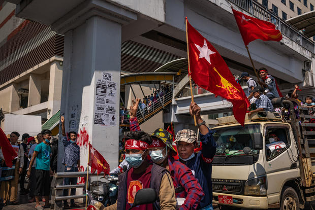 Protests Continue In Myanmar Despite Martial Law 