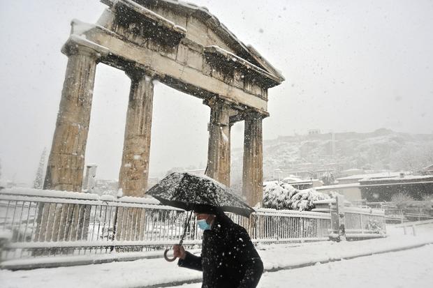 GREECE-WEATHER-SNOW 