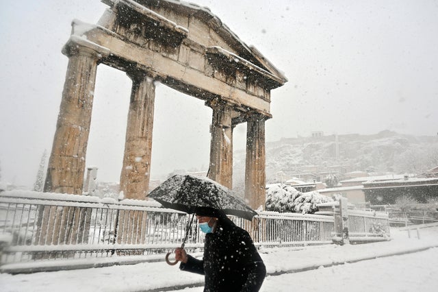 GREECE-WEATHER-SNOW 