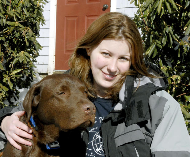 Gray resident Rebecca Wilkinson, 19 years old, is autistic and recently obtained a new service dog n 