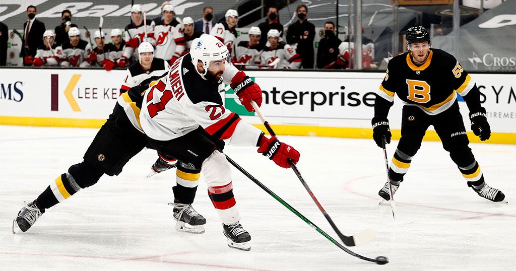 Palmieri Scores Twice, Devils Beat Bruins - CBS New York