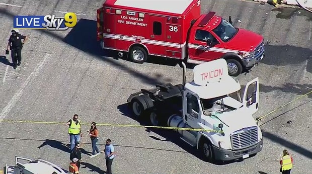 big rig damaged plane san pedro