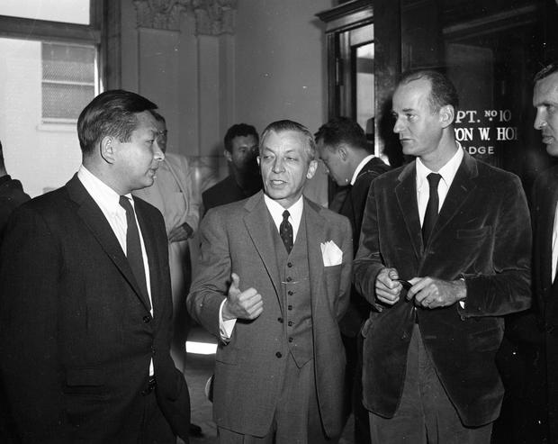 Howl obscenity trial, lawyer Jake Ehrlich, Lawrence Ferlinghetti and Shigeyoshi Murao 1957 
