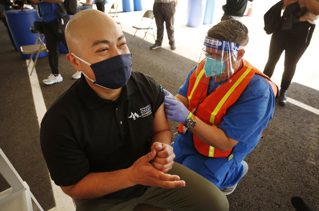 L.A. Unified opened the nations largest vaccination site specifically for education employees at SoFi stadium Monday morning using the Daily Pass, Los Angeles Unifieds new technology and data system that coordinates health checks, COVID tests and vaccinati 