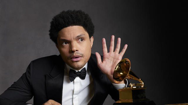 "The Daily Show" host and comedian Trevor Noah hosts the Grammy Awards on CBS March 14, 2021. 
