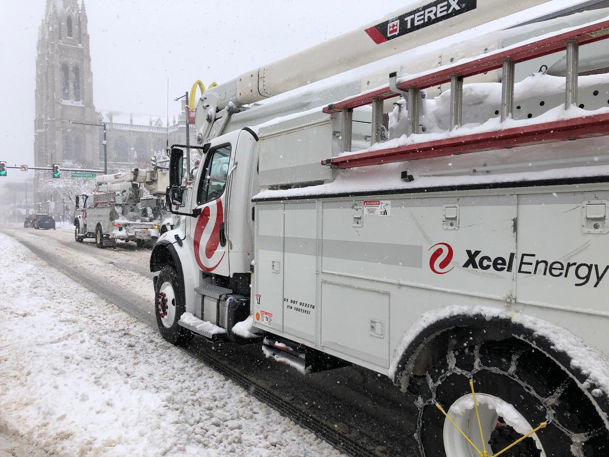 Xcel Energy Crews Work To Restore Power To Thousands During Blizzard