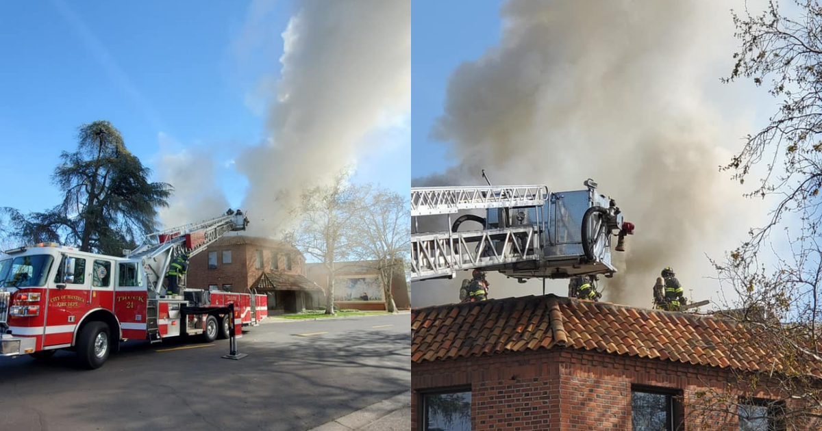 2 Injured Including Firefighter In Fire At Old Manteca City Hall 