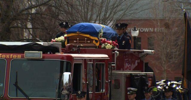 Firefighters from around the globe honor fallen Boston hero - CBS News