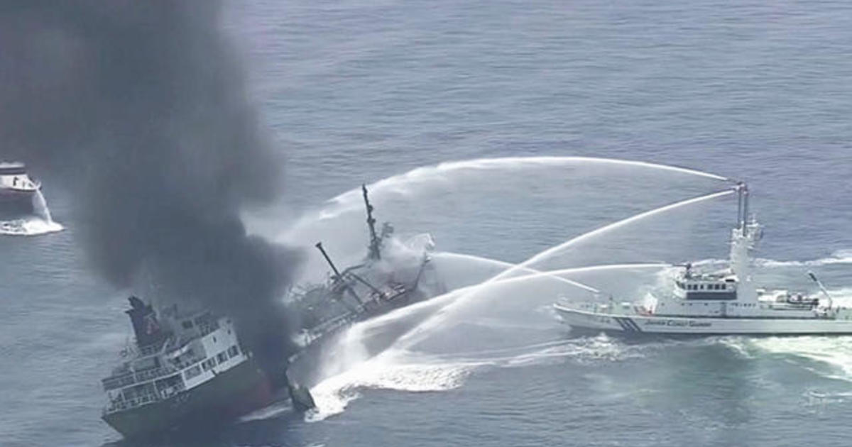 Oil tanker explodes off coast of Japan - CBS News