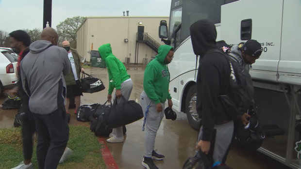 UNT basketball players return home from NCAA Tournament 
