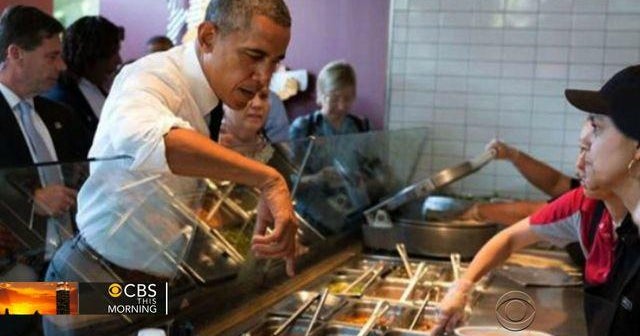 President's reach over Chipotle's sneeze guard sparks discussion - CBS News