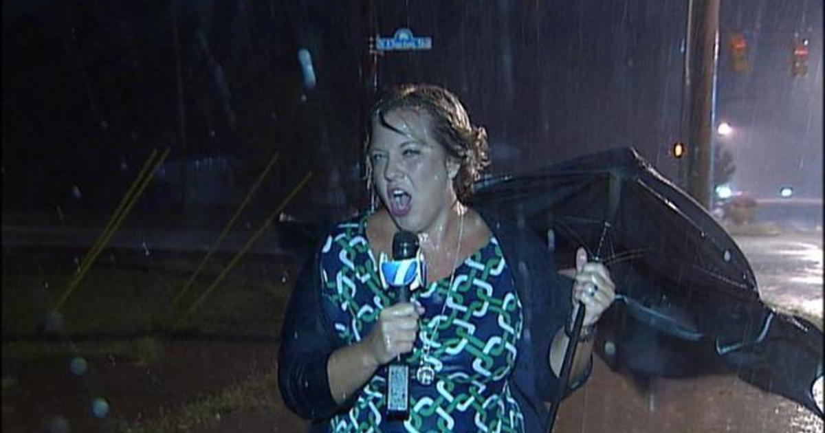 Reporter Gets Drenched Giving Live Report Cbs News 5279