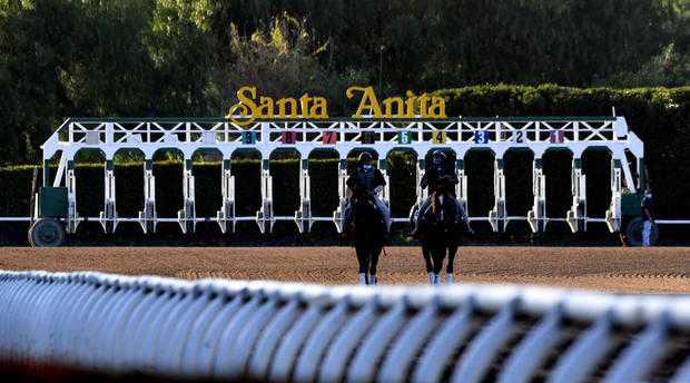 Horse racing at Santa Anita Park. 