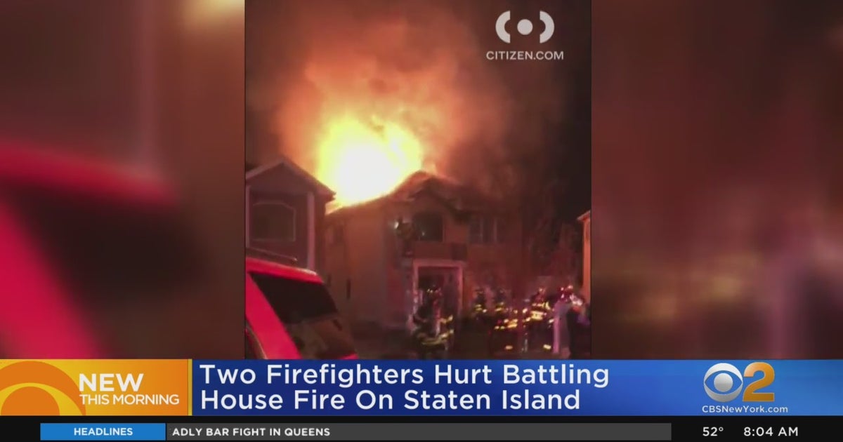 2 Firefighters Hurt Battling Staten Island House Fire - CBS New York
