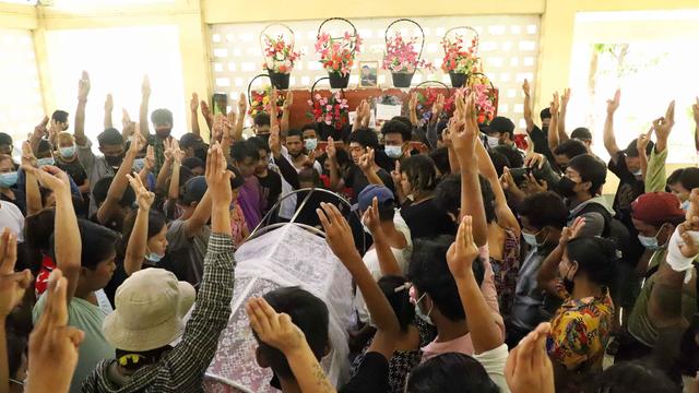 Funeral ceremony of civilians in Myanmar 