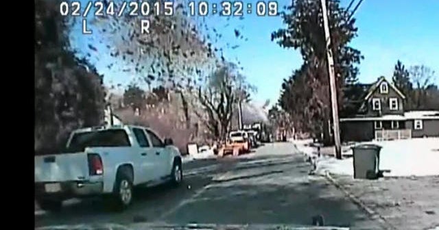 Incredible dashcam footage of a house exploding - CBS News