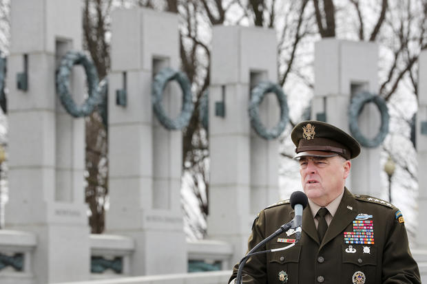 Joint Chiefs Chairman Staff Gen. Mark Milley Marks 75th Anniversary Of Iwo Jima At The WWII Memorial 
