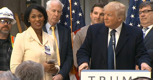 Donald Trump offers woman job at press conference - CBS News