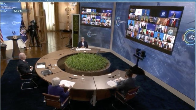President Biden Participates In Virtual Leaders Summit On Climate 