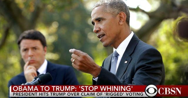 President Obama hits Trump over claim of "rigged" voting - CBS News