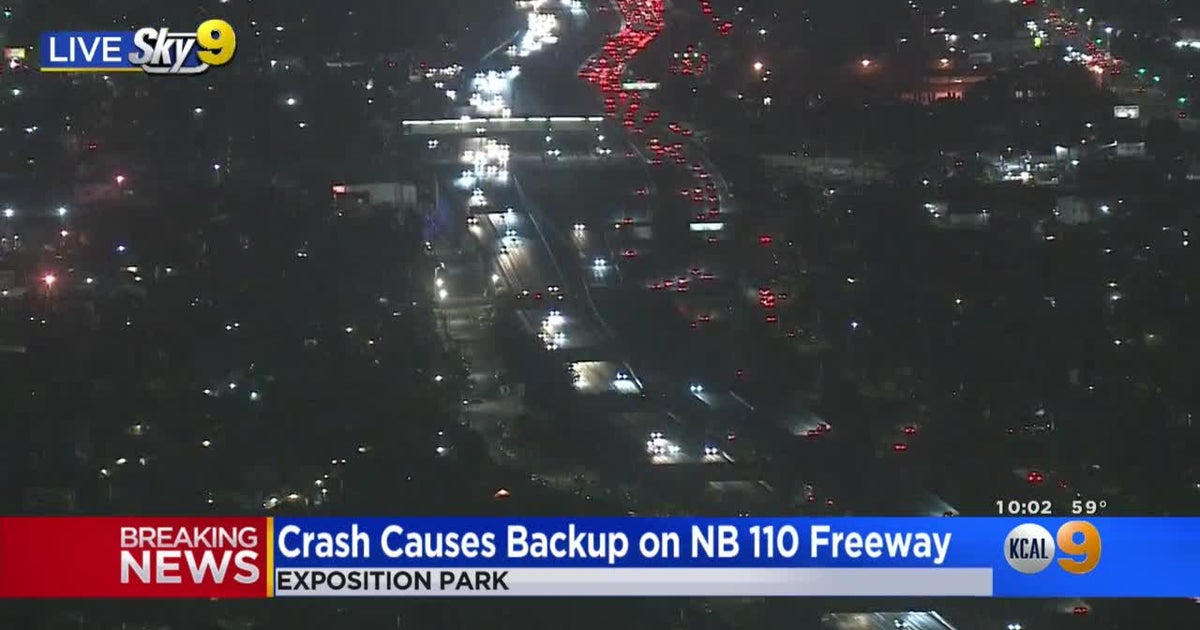Traffic Backed Up For Miles Due To 110 Freeway Crash At Exposition Blvd ...