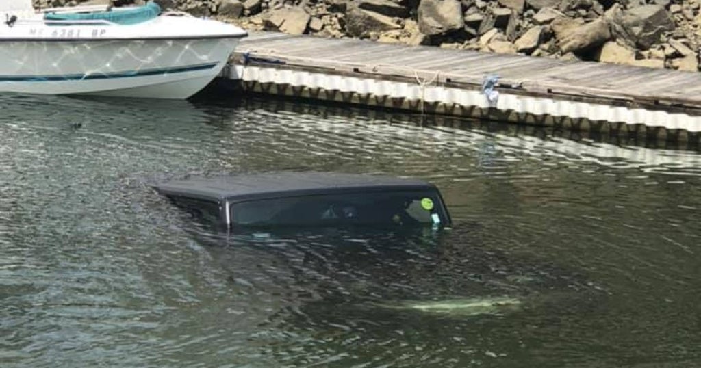 Jeep Ends Up Submerged In Water After Sliding Down Buzzards Bay Boat Ramp CBS Boston