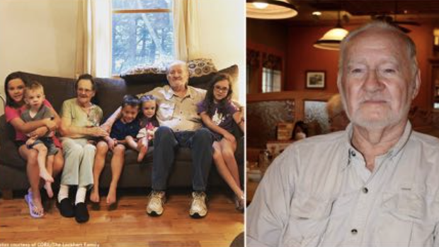 Caption: Cecil F. Lockhart died at age 95 on May 4, 2021, becoming the oldest organ donor in U.S. history. (Left: Cecil pictured with wife of 75 years, Helen, and five of his six great-grandchildren. Right: Cecil F. Lockhart.) 