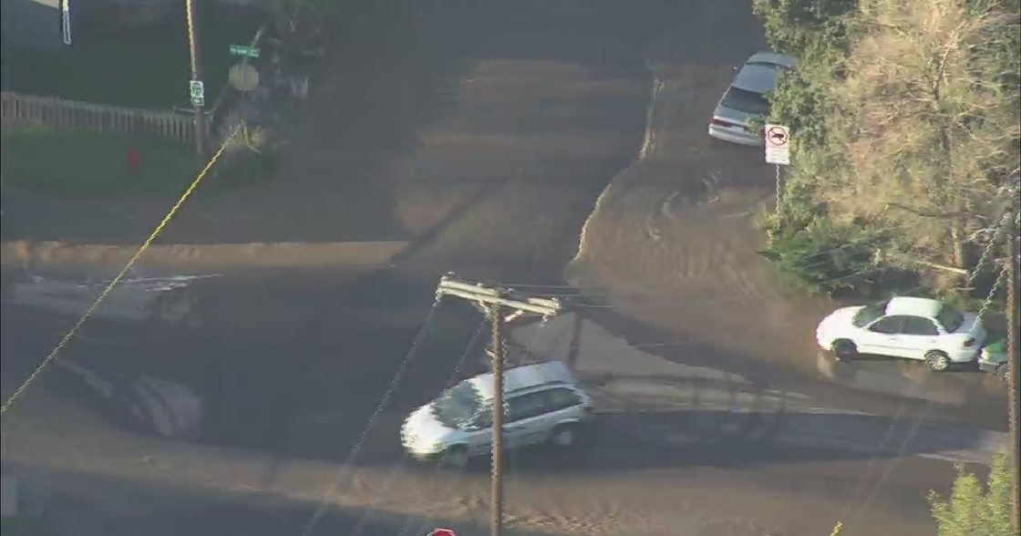 Water Main Break Floods Roads In Residential Area Close To Denver ...