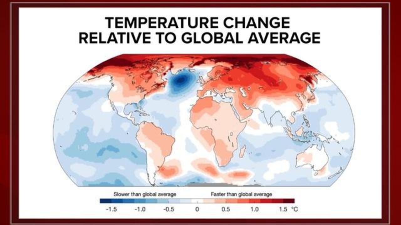 global warming earth map