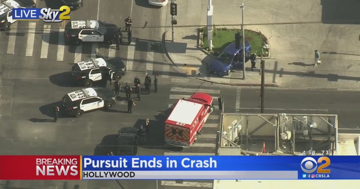 Woman Taken Into Custody After Pursuit Ends In Hollywood Crash - CBS ...